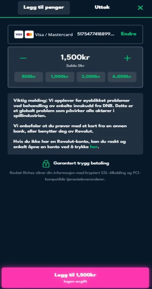 Påfyllingsbeløp